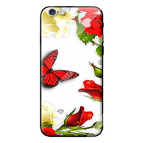 Ốp kính cường lực cho iPhone 6s Plus mẫu BƯỚM ĐỎ 1 - Hàng chính hãng