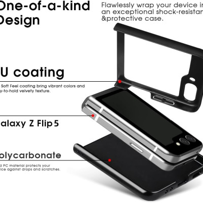 Ốp lưng dành cho Samsung Galaxy Z Flip 5 hiệu X Level Sợi carbon đẹp bền chắc không bám vân tay chống va đập - hàng nhập khẩu