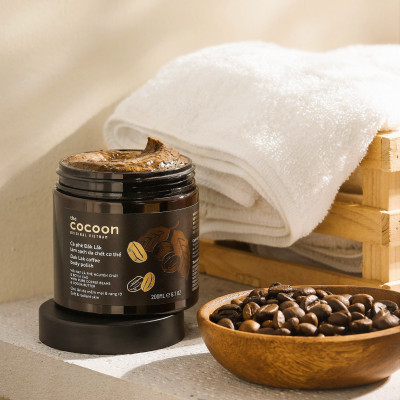Combo Cà phê Đắk Lắk làm sạch da chết cơ thể Cocoon 200ml + Son tẩy da chết môi cà phê Đắk Lắk Cocoon 5g