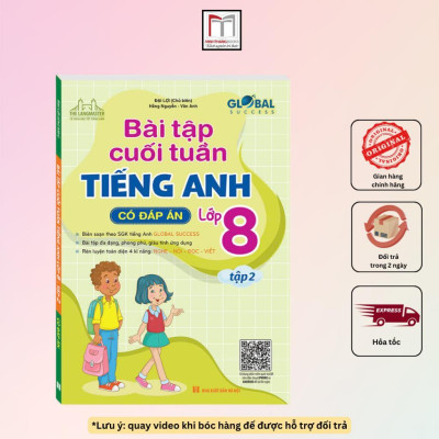 Sách - Global Success - Bài Tập Cuối Tuần Tiếng Anh Lớp 8 - Có Đáp Án - Combo 2 Tập - Minh Thắng