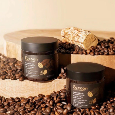 Combo Cà phê Đắk Lắk làm sạch da chết cơ thể Cocoon 200ml + Son tẩy da chết môi cà phê Đắk Lắk Cocoon 5g