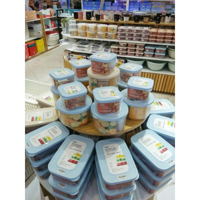 Bộ 3 Hộp Nhựa Đựng Thực Phẩm, Thức Ăn Hokkaido Tròn - Nhựa Cao Cấp Trong Suốt Bền Kín Chịu Nhiệt Cao Tiêu Chuẩn Nhật ( Tặng kèm khăn lau pakasa)