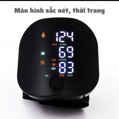 Đo Huyet Ap Cổ Tay Chính Xác Thông Minh, Giọng Nói Tiếng Việt, Bản Sạc Pin ,  Màn Hình LED