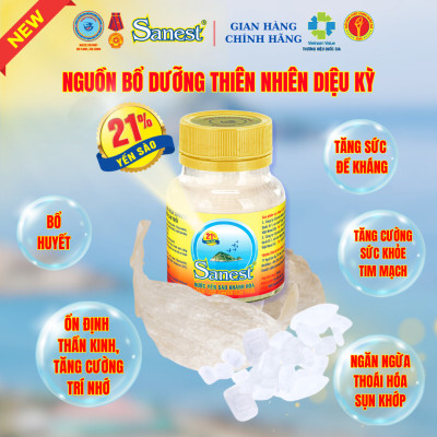  NEW [ Hộp 6 lọ quà tặng ] Nước yến Sào Khánh Hòa Sanest Người Cao Tuổi - Có đường