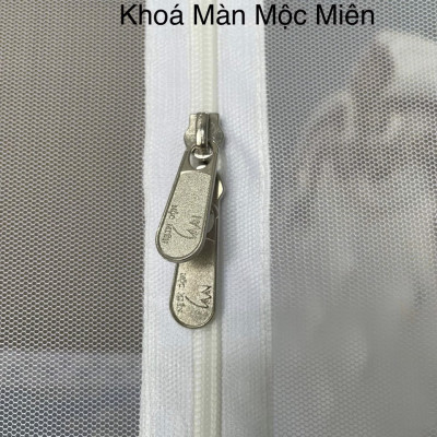 Màn Chụp , Mùng Chụp Cao Cấp Mộc Miên Đỉnh Rộng - Kích Thước 1,4mx2m ( Trắng Viền Xanh )