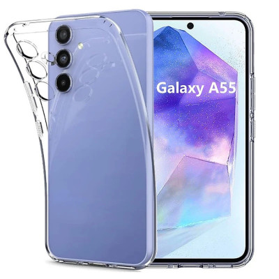 Ốp lưng dẻo silicon trong suốt mỏng 0.6mm cho Samsung Galaxy A55 A35 A25 A15 A05 A05s M15 - Hàng nhập khẩu