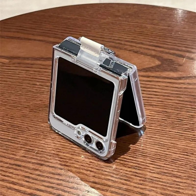 Ốp lưng trong suốt kèm iring cho Samsung Galaxy Z Flip 5 hiệu Likgus Cover Ring (chất liệu cao cấp, thiết kế iring chống rơi rớt) - hàng nhập khẩu