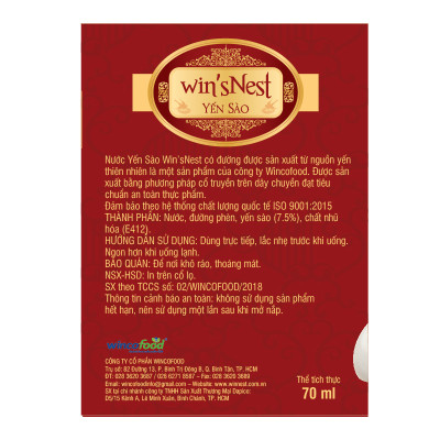 Thùng 72 lọ Nước Yến Sào win