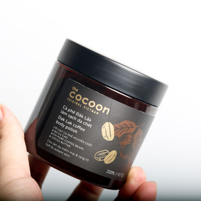 Combo Cà phê Đắk Lắk làm sạch da chết cơ thể Cocoon 200ml + Son tẩy da chết môi cà phê Đắk Lắk Cocoon 5g