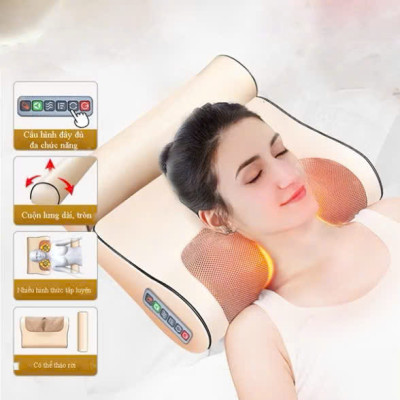 Gối Mát xa Hồng Ngoại Cao Cấp 20 Bi – Mát xa Toan Thâjn, Tốt Cho Tuần Hoàn Máu, Giảm Nhức Mỏi Hiệu Quả