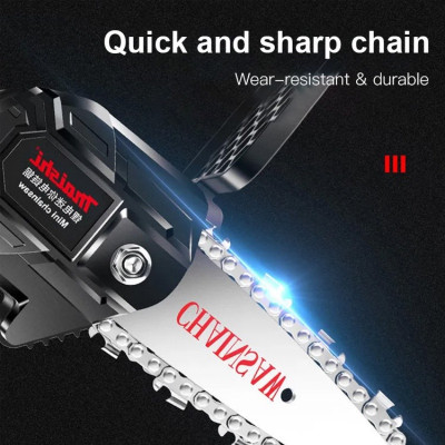 Máy Cưa Xích Điện Mini 6 Inch 3000W Kèm Pin cưa Gỗ Tỉa Cưa Một Tay Khai Thác Vườn Dụng Cụ Điện