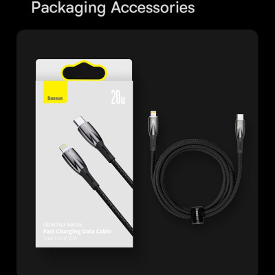 Cáp Sạc Nhanh Cho iPhone 14 Series Baseus Glimmer Series Fast Charging Data Cable Type-C to iP 20W Hàng Chính Hãng