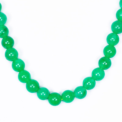 Chuỗi cổ đá cẩm thạch xanh lý size hạt 8mm mệnh hỏa, mộc - Ngọc Qúy Gemstones