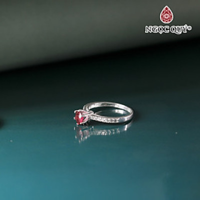 Nhẫn bạc đính đá Hạt 5mm Ni17 - Ngọc Quý Gemstones