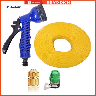 Bộ dây vòi xịt rửa xe, tưới cây, dọn dẹp nhà cửa 15m (cút đồng nối nhựa xanh) 206843