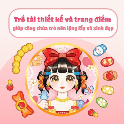 Sách Tiệm làm Nail - Công chúa Cổ Tích (400+ stickers dễ thương) - Sách bóc dán sticker cho bé gái - Megabook