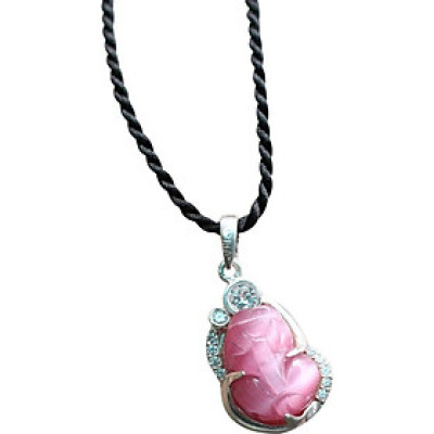Tỳ Hưu Pha Lê Bọc Bạc Ngọc Quý Gemstones MD31 - Hồng