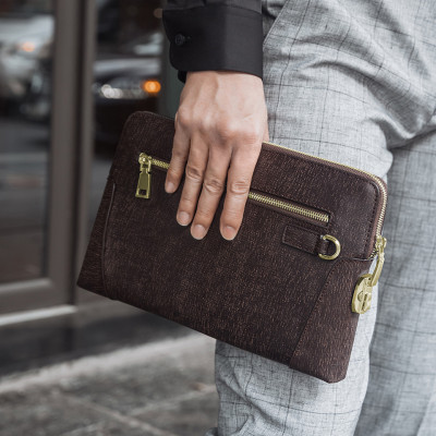Clutch Cầm Tay Nam Gence Da Bò Saffiano CK11