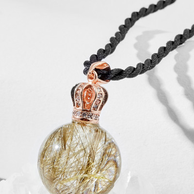 Mặt dây chuyền tròn thạch anh tóc vàng Ngọc Quý Gemstones
