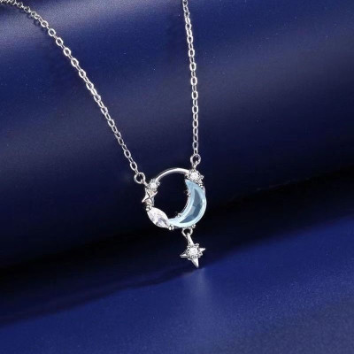 Dây Chuyền Bạc 925 Đá Moonstone Đổi Màu Bạc Hiểu Minh DMD541
