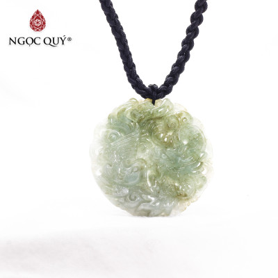 Mặt dây chuyền cẩm thạch long phụng 45mm mệnh hỏa , mộc - Ngọc Quý Gemstones