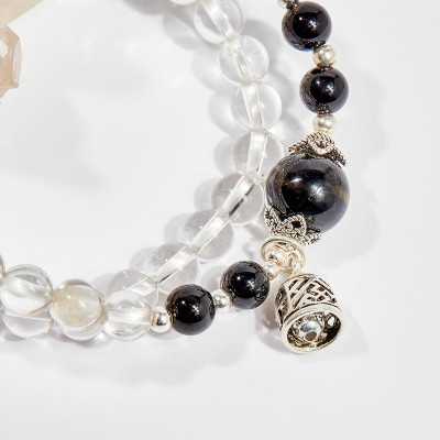 Vòng chuỗi hạt đeo tay 2 line đá thạch anh trắng 6mm mệnh thủy , kim - Ngọc Quý Gemstones