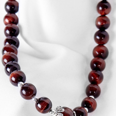 Vòng Cổ Đá Mắt Hổ Nâu Đỏ Ngọc Quý Gemstones
