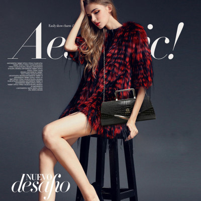 Túi clutch nữ cao cấp da thật ELLY – EC38 màu đen