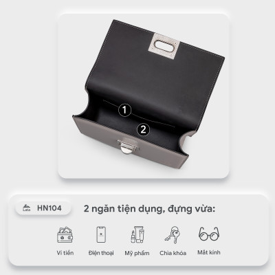 Túi Lata ( Thời trang nữ đi chơi size 21- Túi đeo chéo da HN104 )