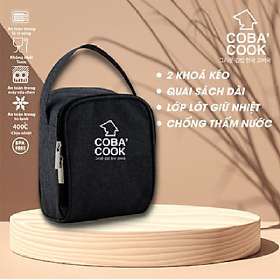 Túi đựng hộp cơm hình vuông logo COBA