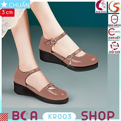 Giày bé gái quai hậu 3 phân KRO03 ROSATA tại BCASHOP đế xuồng, mũi tròn, êm ái giúp con thoải mái học tập và vui chơi