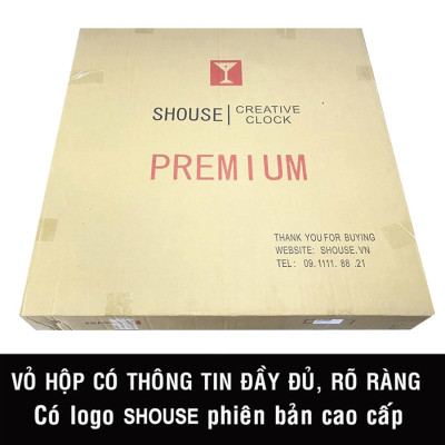 Đồng hồ treo tường A209 Shouse trang trí nghệ thuật kim trôi không gây tiếng động hiện đại sang trọng phòng khách