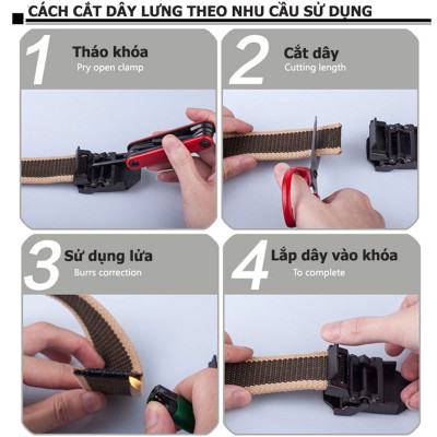 Dây Lưng Vải Nam U689 US ARMY Phong Cách Lính, Mặt Khóa Hợp Kim Thép Không Ghỉ Sáng Bóng-HÀNG CHÍNH HÃNG