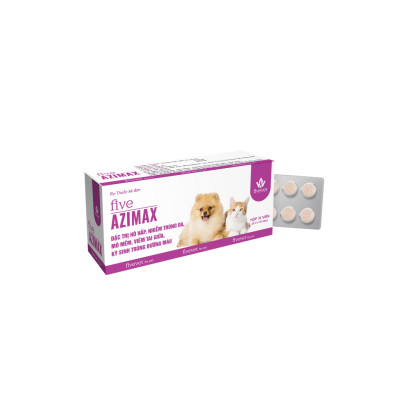 FIVE AZIMAX - Thuốc Hỗ Trợ Trị Hô Hấp, Nhiễm Trùng Da Cho Thú Cưng_Fivevet