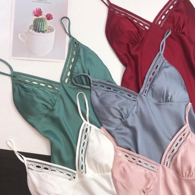 Váy ngủ lụa cao cấp Q117 -  váy ngủ nữ, váy ngủ 2 dây - váy ngủ gợi cảm, váy ngủ sexy - Đầm ngủ lụa mặc nhà hai dây vạt xẻ tà