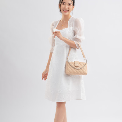 Túi Yuumy ( Thời trang nữ hình chữ nhật họa tiết chần chỉ size 21 - Túi đeo vai da Seasand YN211 )