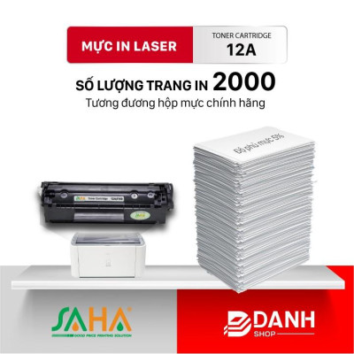Hộp mực in 12A/FX9 - SAHA - Hộp mực dùng cho máy in Canon: LBP 2900, 3000, HP: LaserJet 1010, 1012, 1015, 1018, 1020, 1022, 3015, 3020, 3030, 3050, 3052, 3055, M1005MFP, M1319MFP