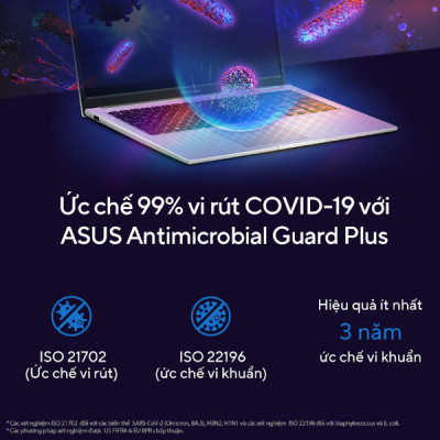 Laptop Asus Vivobook 15 (X1504VA-NJ069W) / Bạc/ Intel Core i3-1315U Processor (upto 4.5Ghz, 10MB)/ RAM 8GB/ 512GB SSD/ Intel UHD Graphics/ 15.6inch FHD/ Win 11H/ 2Yrs - Hàng Chính Hãng