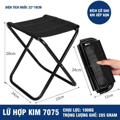 Ghế Xếp Inox Ghế Câu Cá Gấp Gọn Mini Bỏ Túi Dễ Dàng Mang Khi Du Lịch Dã Ngoại 