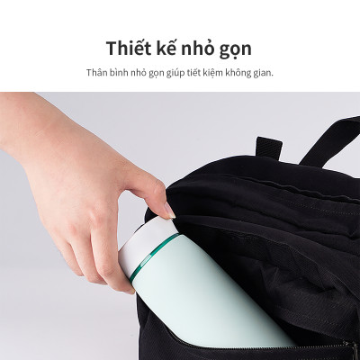 Ly giữ nhiệt LocknLock 550ml màu đen LHC3249BLK - Hàng chính hãng, mở nắp một chạm, chất liệu thép không gỉ miệng ly rộng - JoyMall
