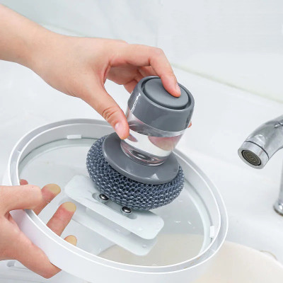 Dụng Cụ Chà Xoong Nồi Đa Năng Cầm Tay Siêu Sạch - Có Ngăn Đựng Nước Rửa Chén Tiện Lợi