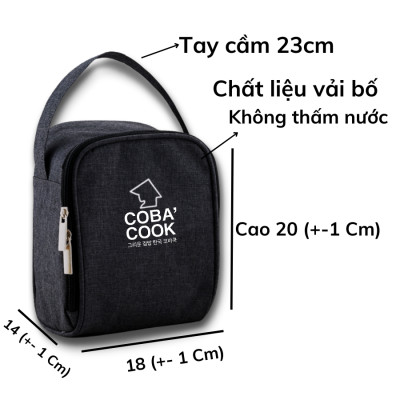 Bộ Hộp Đựng Cơm Thủy Tinh 3 Hộp Kèm Túi Vải Giữ Nhiệt