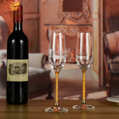 Ly champagne pha lê đúc vàng 220ml (G11) MT Gold Art- Hàng chính hãng, trang trí nhà cửa, quà tặng dành cho sếp, đối tác, khách hàng