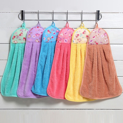 Khăn Lau Tay Có Móc Treo Dùng Trong Nhà Bếp, Khăn Lau Tay Bếp Vải Cotton Mềm Mại Siêu Thấm Hút Đa Năng - Giao Màu Ngẫu Nhiên