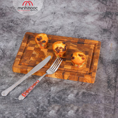 [Chính hãng] Thớt gỗ Teak Chef Studio hình chữ nhật 20x30x2,5cm - MSP 10227. Dùng cắt, thái, khay trưng bày thực phẩm.