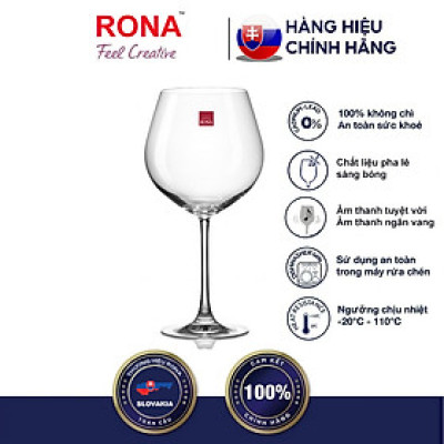 Bộ 6 ly thủy tinh pha lê cường lực uống vang 650ml Tiệp Khắc