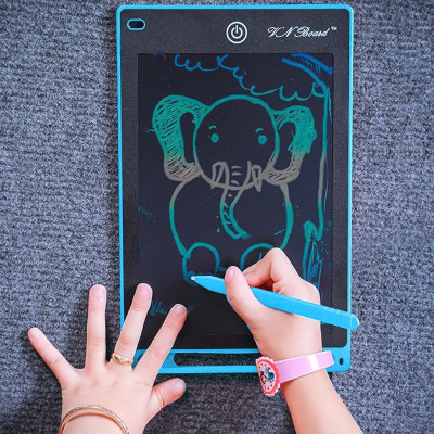 Bảng Viết Cảm Ứng Điện Tử 3D Đa Sắc 12 Inch Thông Minh Tự Xóa Dành Cho Bé - Bảng Vẽ Đồ Họa Bút Dạy Học LCD Xanh Dương