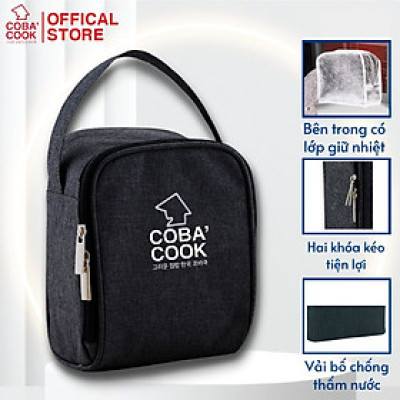 Túi đựng hộp cơm hình vuông logo COBA
