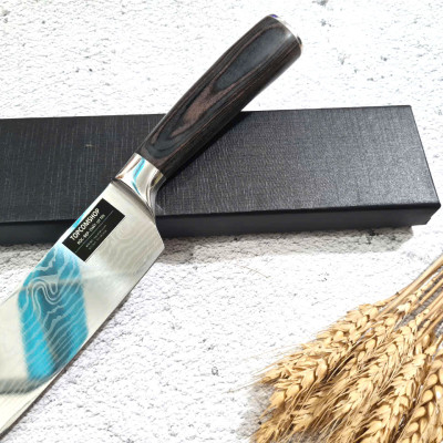 DAO - DAO BẾP NHẬT BẢN SANTOKU THÉP DAMASCUS MÃ A1 DT116 nt topcomshop vn