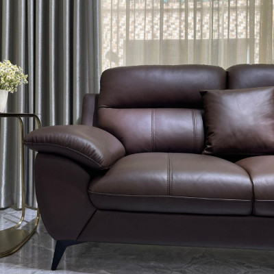 Combo ghế sofa da bò Italy Juno sofa màu nâu – SFCT01 2m hàng cao cấp chuẩn da bò nhập khẩu Ý